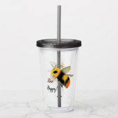 Bee Happy Acrylic Tumbler Acryltrinkbecher (Vorderseite)
