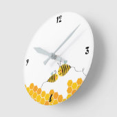 Bee happy all day! runde wanduhr (Winkel)