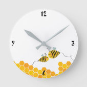 Bee happy all day! runde wanduhr (Vorderseite)