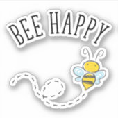 Bee Happy Aufkleber (Vorderseite)