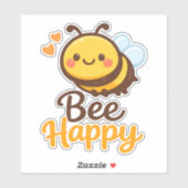 Bee Happy Aufkleber (Blatt)