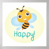 Bee Happy Baby Print Poster (Vorne)