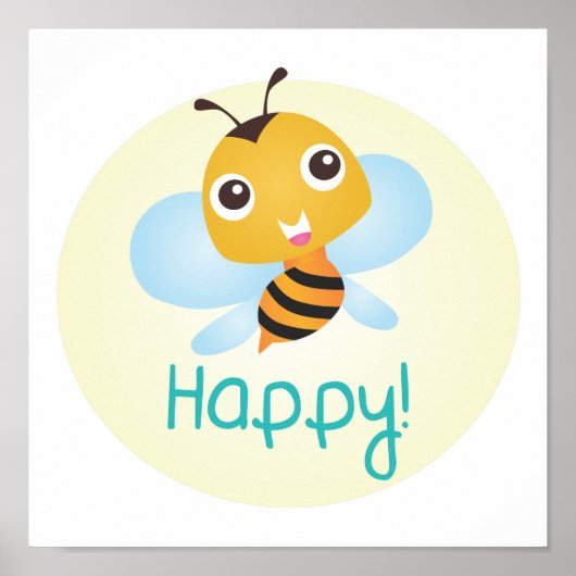 Bee Happy Baby Print Poster (Vorne)