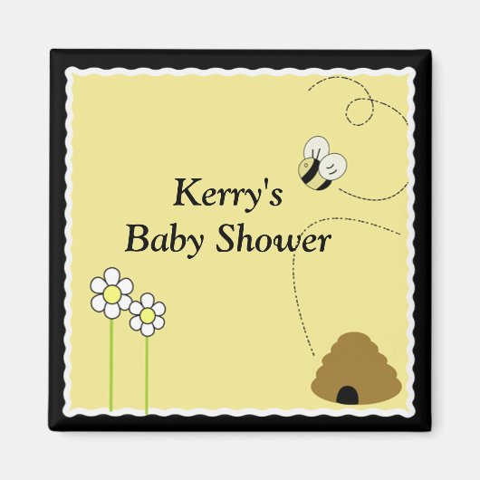 BEE HAPPY Baby Shower Fevor Magnet (Vorne)