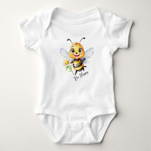 Bee Happy Baby Strampler (Vorderseite)