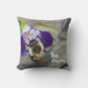 Bee Happy Bee and Blume Kissen