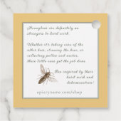 Bee Happy Bee Dankful Inspiration Apiary Tag Geschenkanhänger (Rückseite)