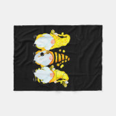Bee Happy Bee Gnome Spring  Fleecedecke (Vorderseite (Horizontal))