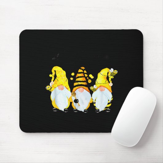 Bee Happy Bee Gnome Spring  Mousepad (Mit Mouse)