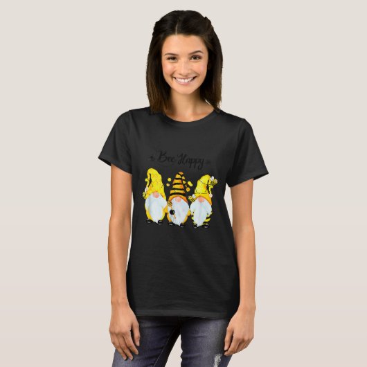 Bee Happy Bee Gnome Spring  T-Shirt (Vorne ganz)
