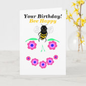 Bee Happy Birthday Card anpassen Karte (Gelbe Blume)
