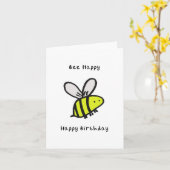 Bee Happy Birthday Card Karte (Gelbe Blume)