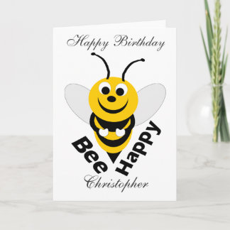 Bee Happy Birthday Karte