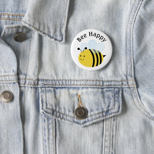 Bee Happy Bumblebee Button (Beispiel)