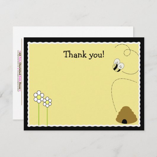 Bee Happy Bumblebee *Matte Finish* Danke Karte (Vorne/Hinten)