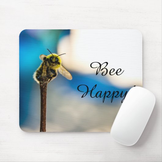 Bee Happy Bumblebee Mousepad (Mit Mouse)