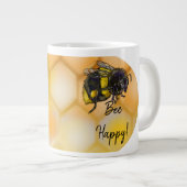 Bee Happy Bumblebees Jumbo-Tasse (Vorderseite Rechts)