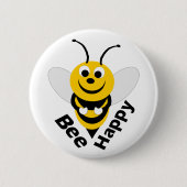 Bee Happy Button (Vorderseite)