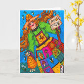 Bee Happy Card Karte (Gelbe Blume)