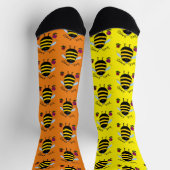 Bee Happy Cartoon Bee Socks Socken (Oben)