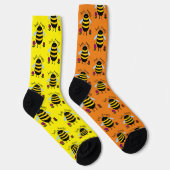 Bee Happy Cartoon Bee Socks Socken (Rechts)