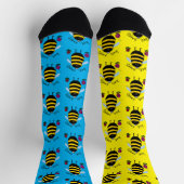 Bee Happy Cartoon Bee Socks Socken (Oben)