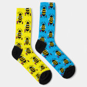 Bee Happy Cartoon Bee Socks Socken (Rechts)