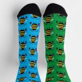 Bee Happy Cartoon Bee Socks Socken (Oben)