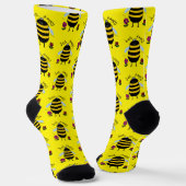 Bee Happy Cartoon Bee Socks Socken (Gewinkelt)