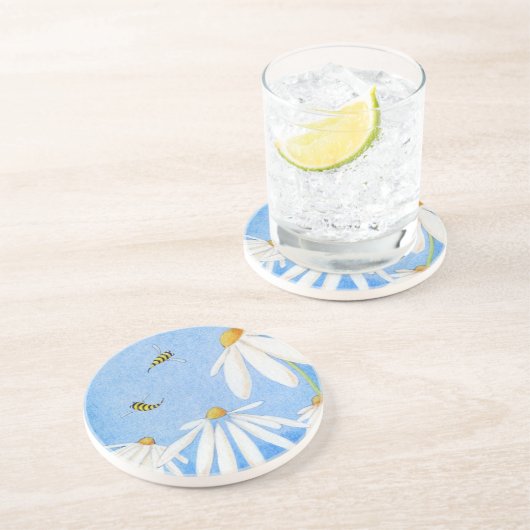 Bee Happy Daisies Untersetzer (Seite)