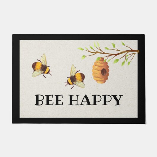 Bee Happy Door Mat Fußmatte (Vorderseite)
