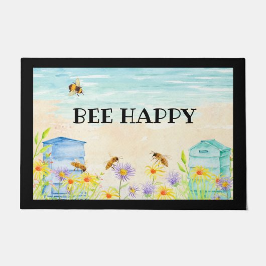 Bee Happy Door Mat Fußmatte (Vorderseite)
