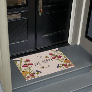 Bee Happy Doormat , Funny Bee Mat Wohngestaltung Fußmatte