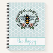 Bee Happy Floral Notizblock (Vorderseite)