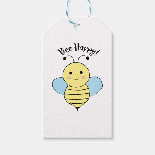 Bee Happy Geschenkanhänger (Vorderseite)