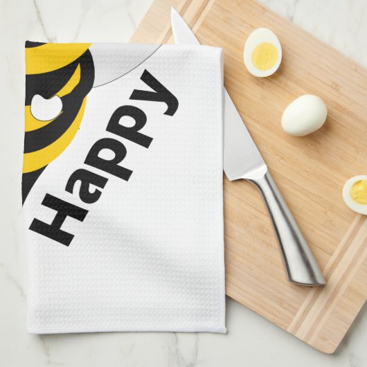 Bee Happy Handtuch (Viertel Falte)