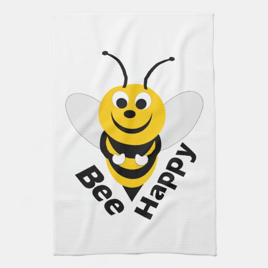 Bee Happy Handtuch (Vertikal)