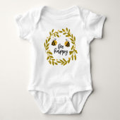 Bee Happy Honey Bee Yellow Stars | Baby Bodysuit Baby Strampler (Vorderseite)