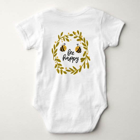 Bee Happy Honey Bee Yellow Stars | Baby Bodysuit Baby Strampler (Rückseite)