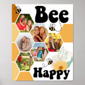Bee Happy Honeycomb 6 Foto Collage Poster (Vorne)