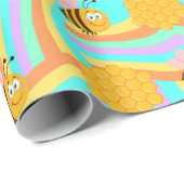 Bee Happy Honeycomb Geschenkpapier (Rolleneckpunkt)