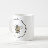 Bee Happy Humble liebevoll dankbar you Kaffeetasse (Vorderseite Links)