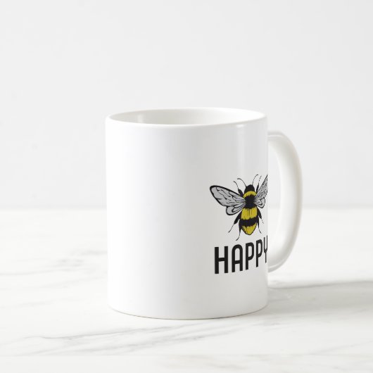 Bee Happy Kaffeetasse (VorderseiteRechts)