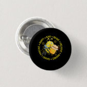 Bee Happy Kind tapfer Humble Smart Positive Hummel Button (Vorne & Hinten)