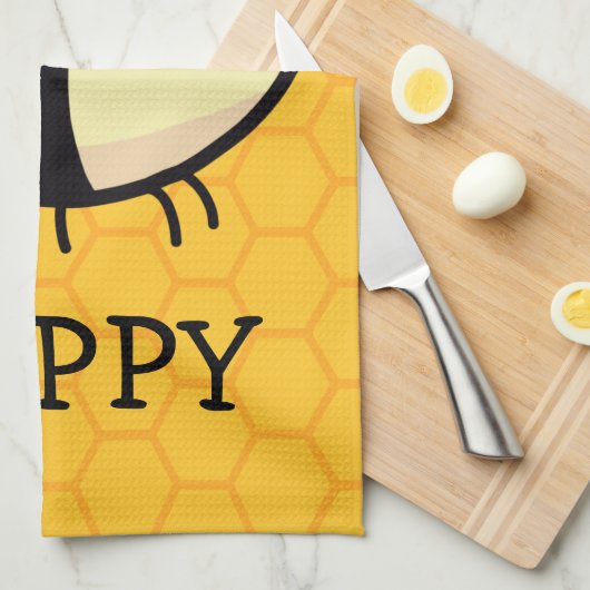 Bee Happy Kitchen Towel Geschirrtuch (Viertel Falte)