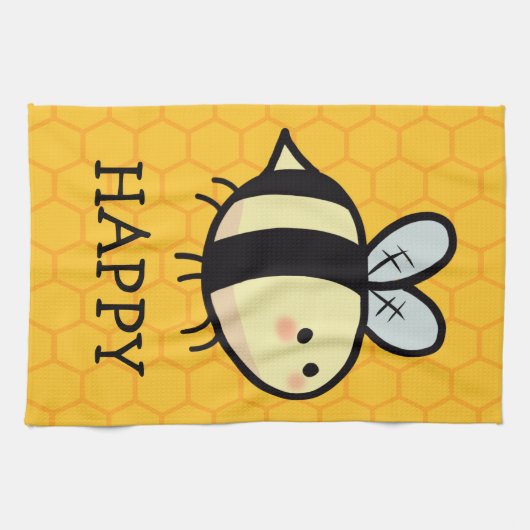 Bee Happy Kitchen Towel Geschirrtuch (Horizontal)