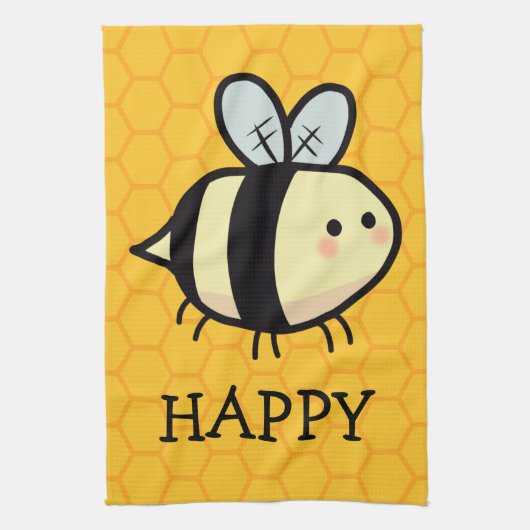 Bee Happy Kitchen Towel Geschirrtuch (Vertikal)