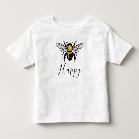 Bee Happy Kleinkind T - Shirt (Vorderseite)