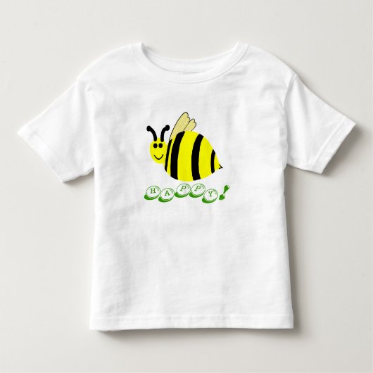 Bee Happy Lächeln gelbe Hummeln Bonbons Kleinkind T-shirt (Vorderseite)