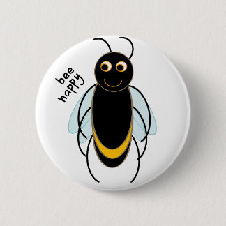 Bee Happy - Lächelnde Biene Button